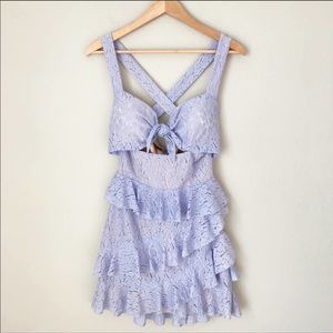 Ryse Ashley Fit & Flare Ruffle Dress Periwinkle - image 1